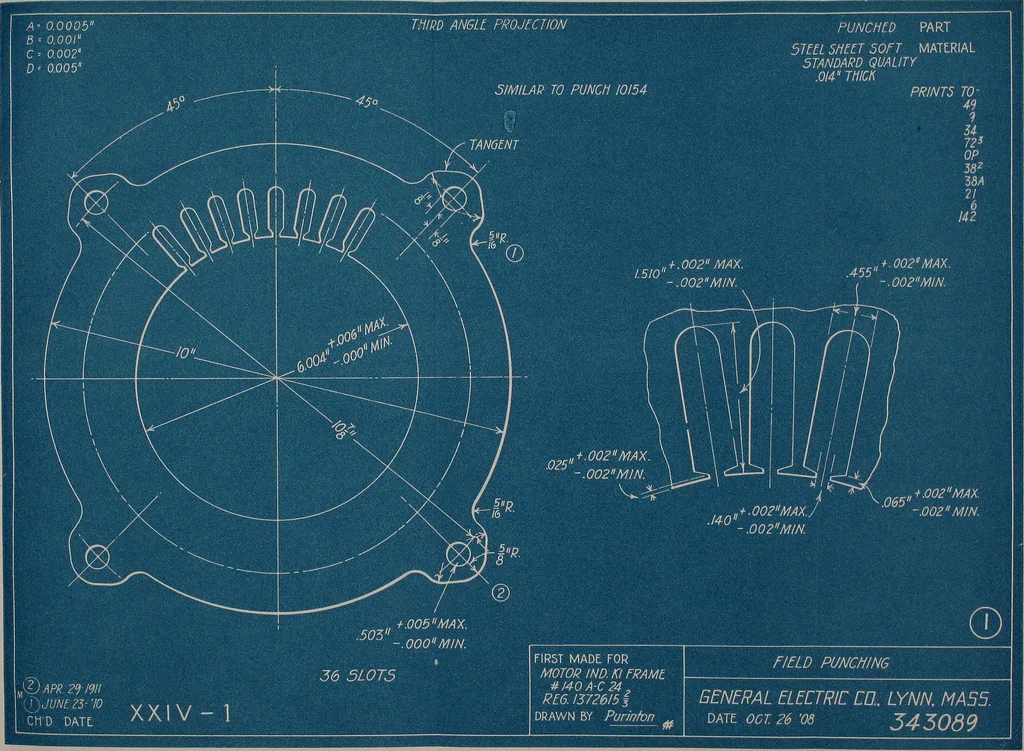 An illustration from Blueprint reading; a practical manual of instruction in blueprint reading through the analysis of typical plates with reference to mechanical drawing conventions and methods, the laws of projection, etc, 1919, leaf 152