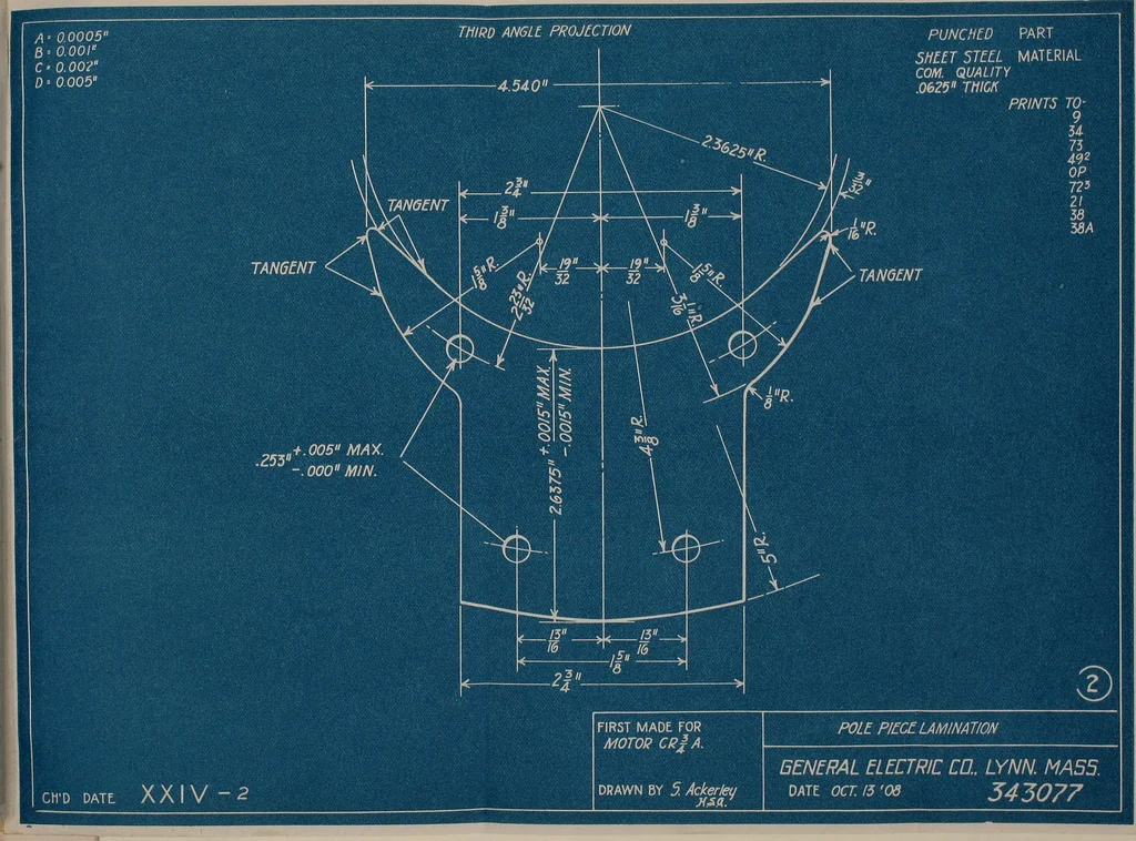 An illustration from Blueprint reading; a practical manual of instruction in blueprint reading through the analysis of typical plates with reference to mechanical drawing conventions and methods, the laws of projection, etc, 1919, leaf 156