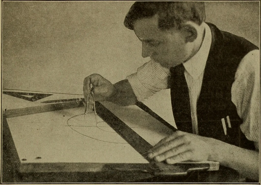 An illustration from Blueprint reading; a practical manual of instruction in blueprint reading through the analysis of typical plates with reference to mechanical drawing conventions and methods, the laws of projection, etc, 1919, leaf 246