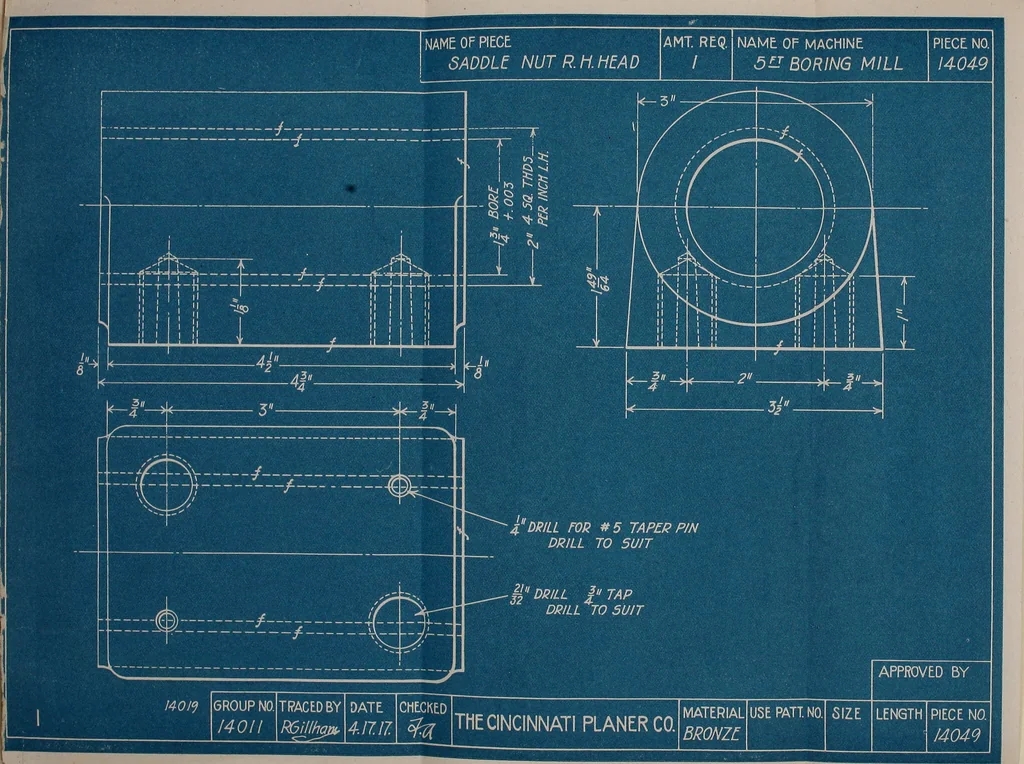 An illustration from Blueprint reading; a practical manual of instruction in blueprint reading through the analysis of typical plates with reference to mechanical drawing conventions and methods, the laws of projection, etc, 1919, leaf 30