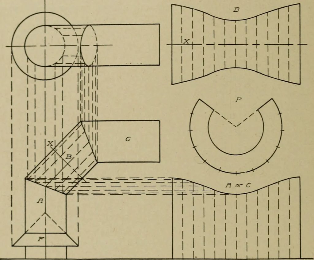 An illustration from Blueprint reading; a practical manual of instruction in blueprint reading through the analysis of typical plates with reference to mechanical drawing conventions and methods, the laws of projection, etc, 1919, leaf 333