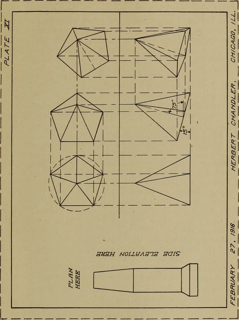 An illustration from Blueprint reading; a practical manual of instruction in blueprint reading through the analysis of typical plates with reference to mechanical drawing conventions and methods, the laws of projection, etc, 1919, leaf 360