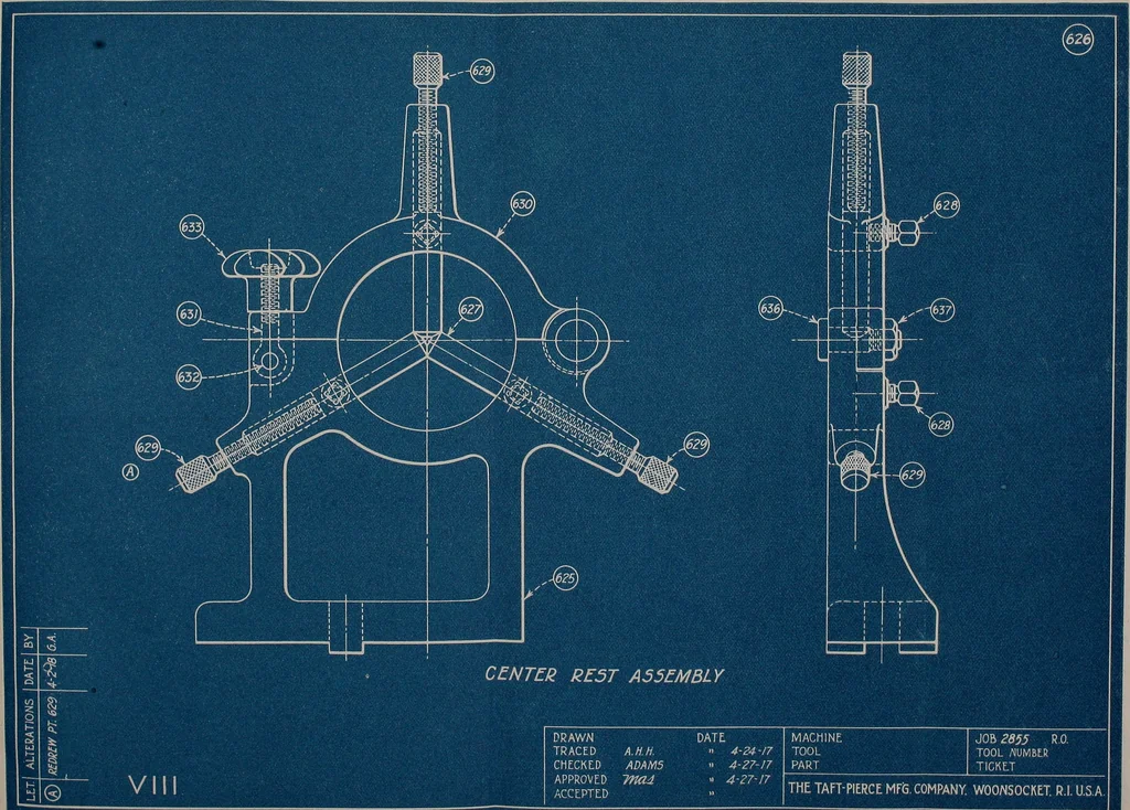 An illustration from Blueprint reading; a practical manual of instruction in blueprint reading through the analysis of typical plates with reference to mechanical drawing conventions and methods, the laws of projection, etc, 1919, leaf 68