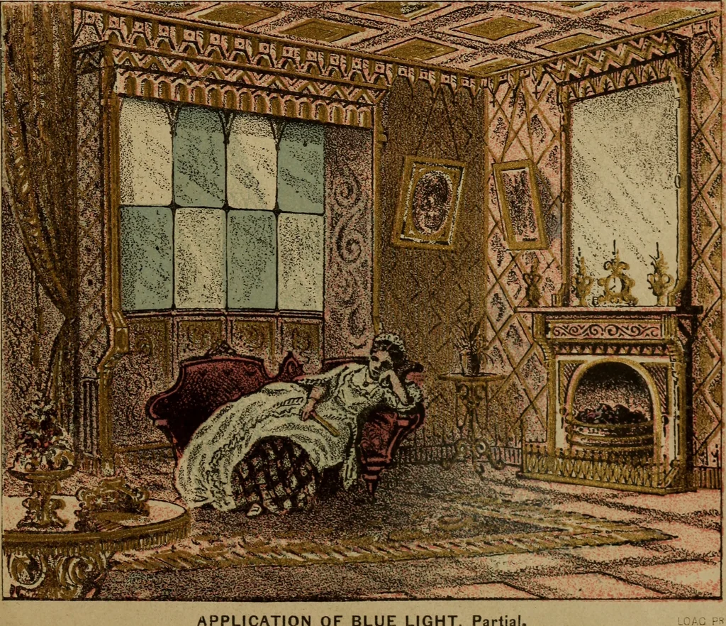 An illustration from Blue and red light: or, Light and its rays as medicine; showing that light is the original and sole source of life, as it is the source of all the physical and vital forces in nature; and that light is nature's own and only remedy for disease ... together with a chapter on light in the vegetable kingdom, 1877, leaf 288