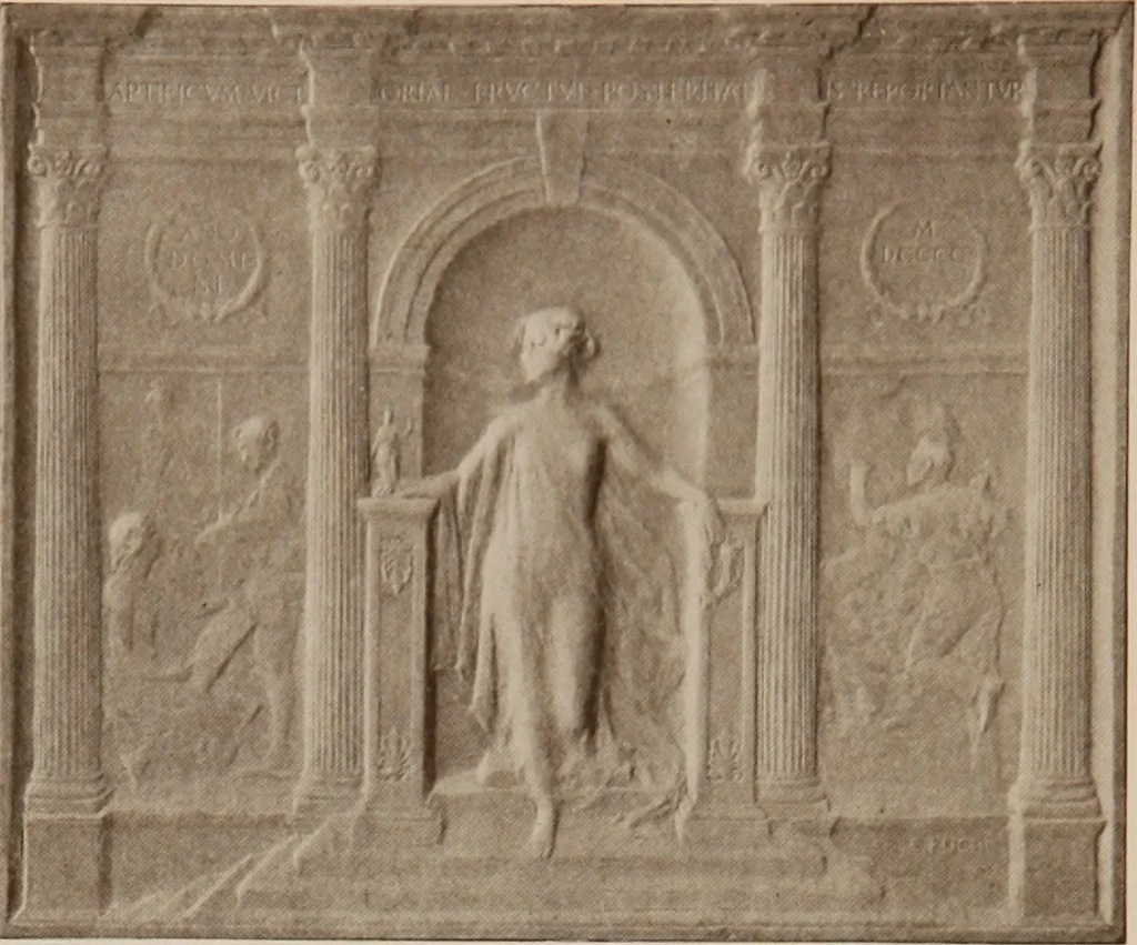 An illustration from The work of Emil Fuchs [electronic resource] : illustrating some of his representative paintings, sculpture, medals and studies. Issued on the occasion of an exhibition of his works under the auspices of Messrs. Cartier, February 7th to March 5th,1921. New York city, 1921, leaf 103