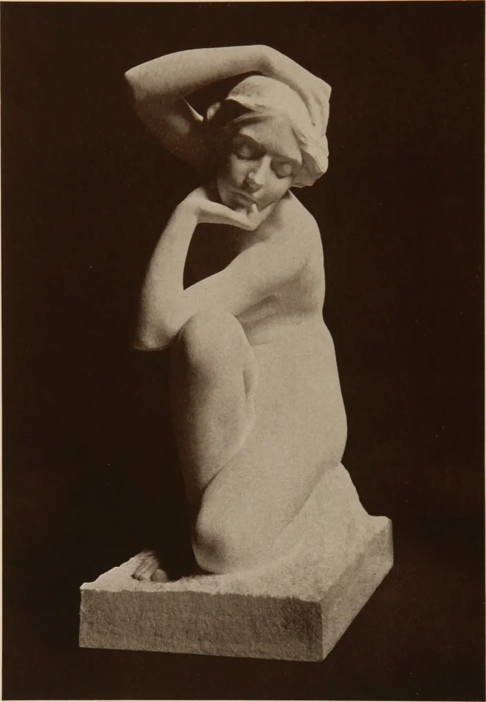 An illustration from The work of Emil Fuchs [electronic resource] : illustrating some of his representative paintings, sculpture, medals and studies. Issued on the occasion of an exhibition of his works under the auspices of Messrs. Cartier, February 7th to March 5th,1921. New York city, 1921, leaf 13