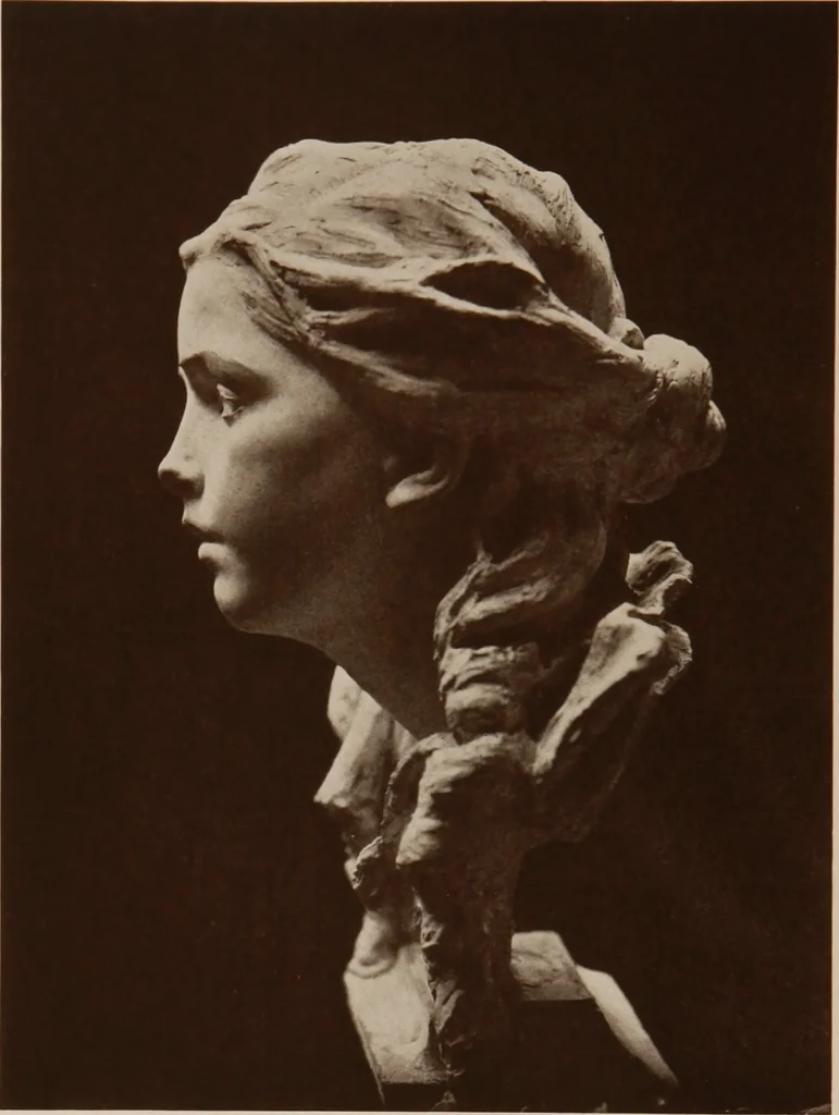 An illustration from The work of Emil Fuchs [electronic resource] : illustrating some of his representative paintings, sculpture, medals and studies. Issued on the occasion of an exhibition of his works under the auspices of Messrs. Cartier, February 7th to March 5th,1921. New York city, 1921, leaf 33
