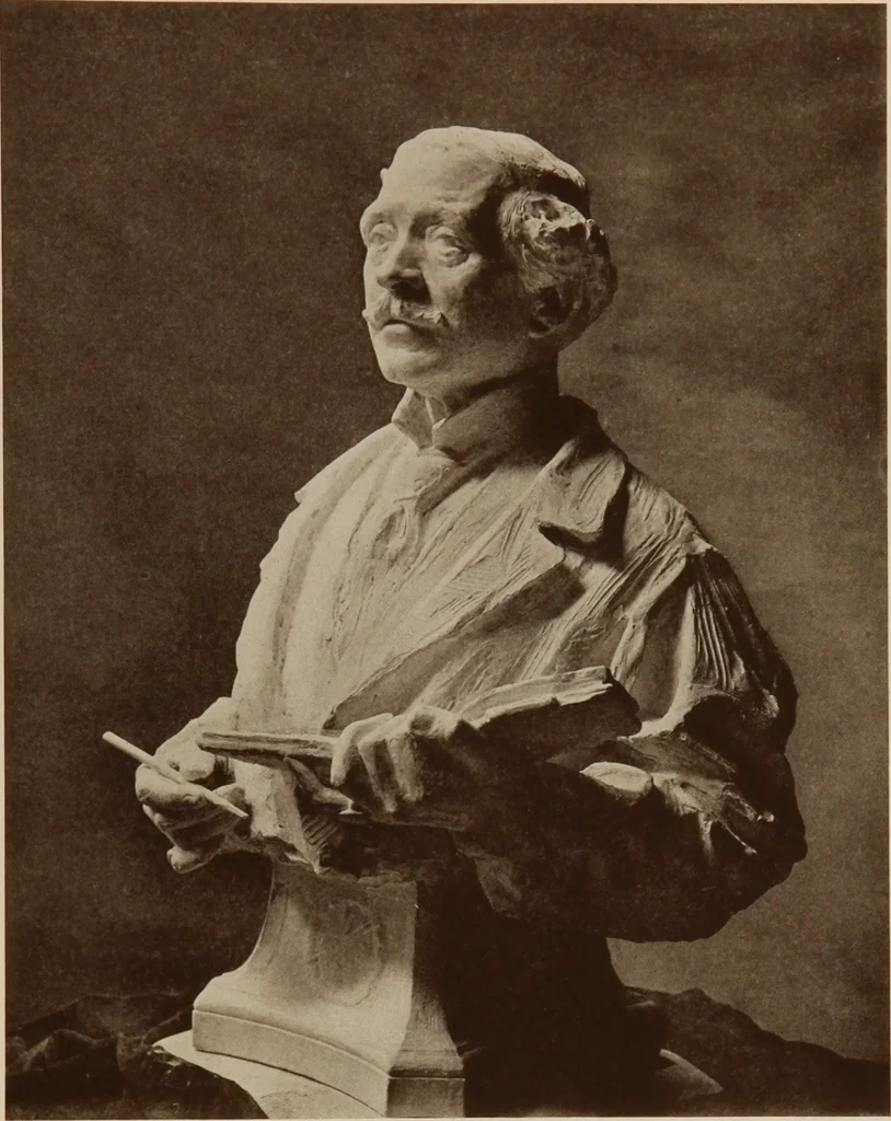 An illustration from The work of Emil Fuchs [electronic resource] : illustrating some of his representative paintings, sculpture, medals and studies. Issued on the occasion of an exhibition of his works under the auspices of Messrs. Cartier, February 7th to March 5th,1921. New York city, 1921, leaf 42