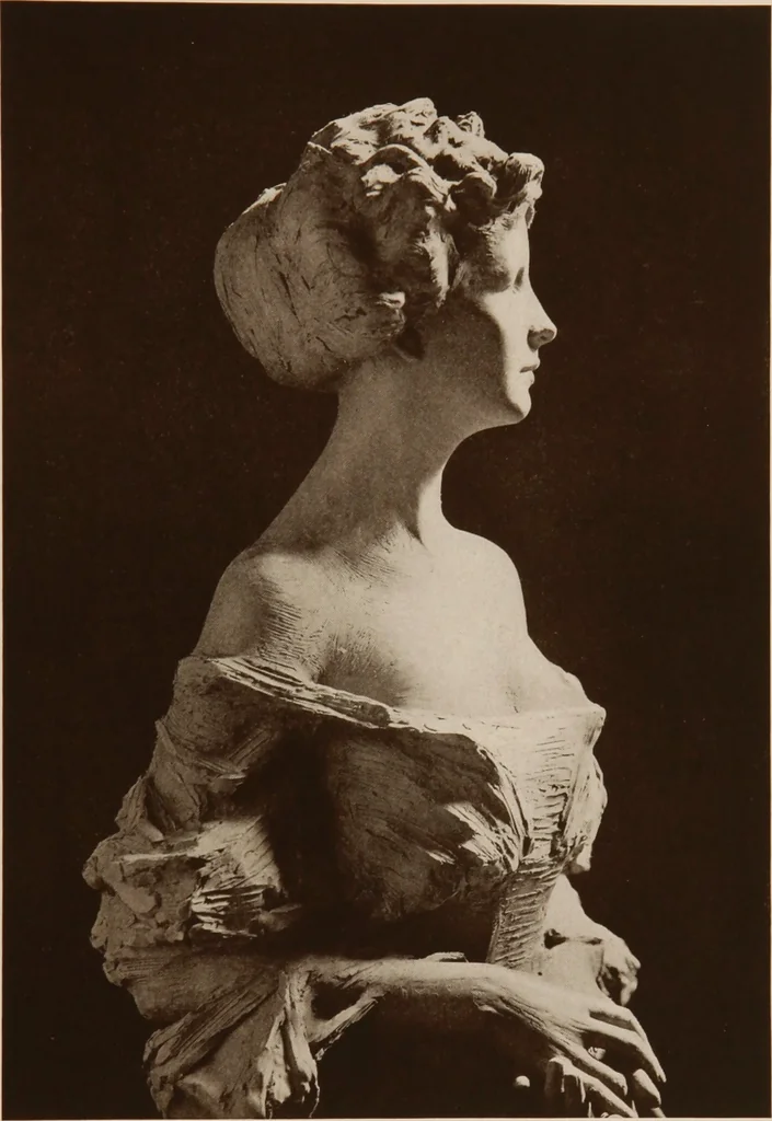 An illustration from The work of Emil Fuchs [electronic resource] : illustrating some of his representative paintings, sculpture, medals and studies. Issued on the occasion of an exhibition of his works under the auspices of Messrs. Cartier, February 7th to March 5th,1921. New York city, 1921, leaf 48