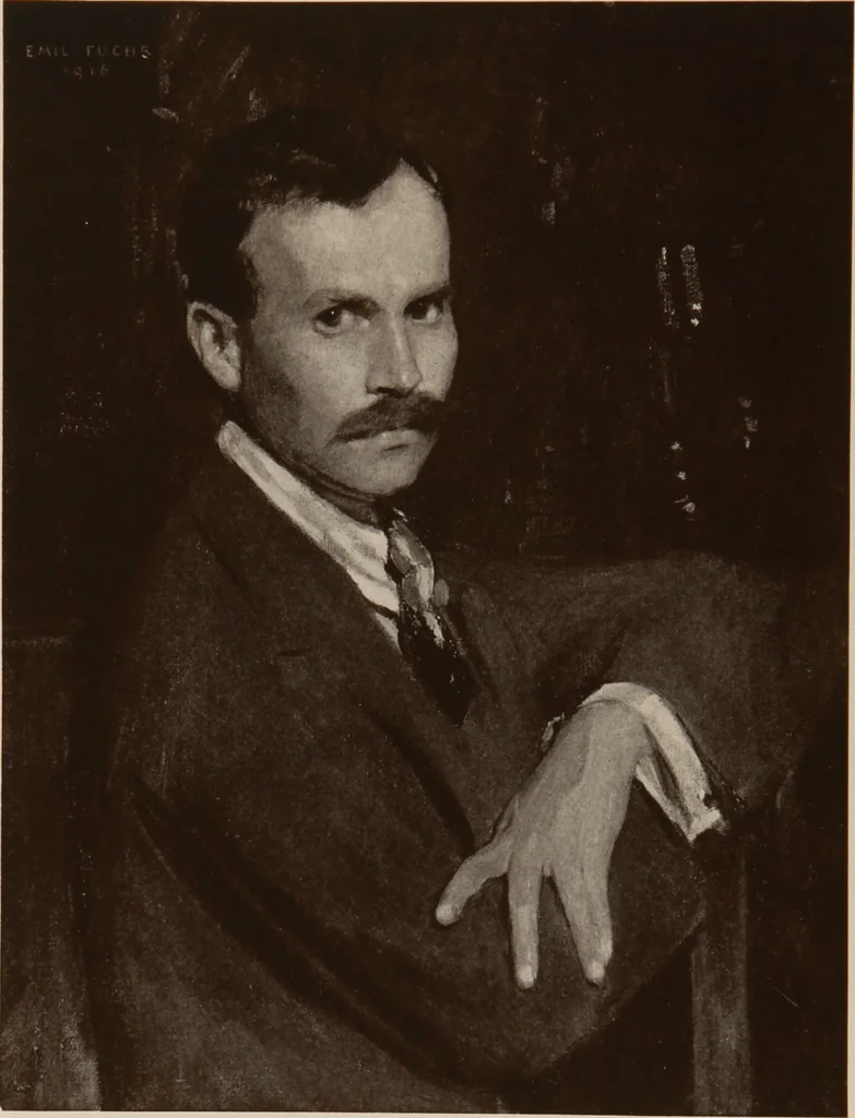 An illustration from The work of Emil Fuchs [electronic resource] : illustrating some of his representative paintings, sculpture, medals and studies. Issued on the occasion of an exhibition of his works under the auspices of Messrs. Cartier, February 7th to March 5th,1921. New York city, 1921, leaf 73