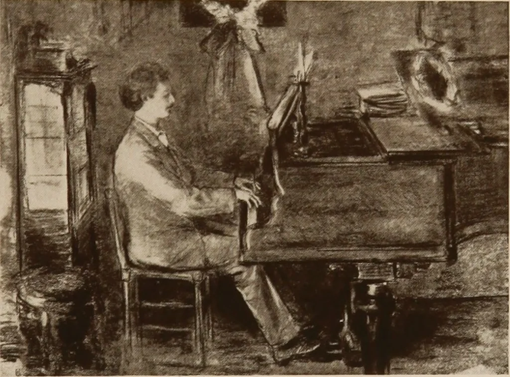 An illustration from The work of Emil Fuchs [electronic resource] : illustrating some of his representative paintings, sculpture, medals and studies. Issued on the occasion of an exhibition of his works under the auspices of Messrs. Cartier, February 7th to March 5th,1921. New York city, 1921, leaf 78