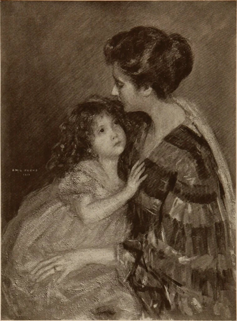 An illustration from The work of Emil Fuchs [electronic resource] : illustrating some of his representative paintings, sculpture, medals and studies. Issued on the occasion of an exhibition of his works under the auspices of Messrs. Cartier, February 7th to March 5th,1921. New York city, 1921, leaf 87
