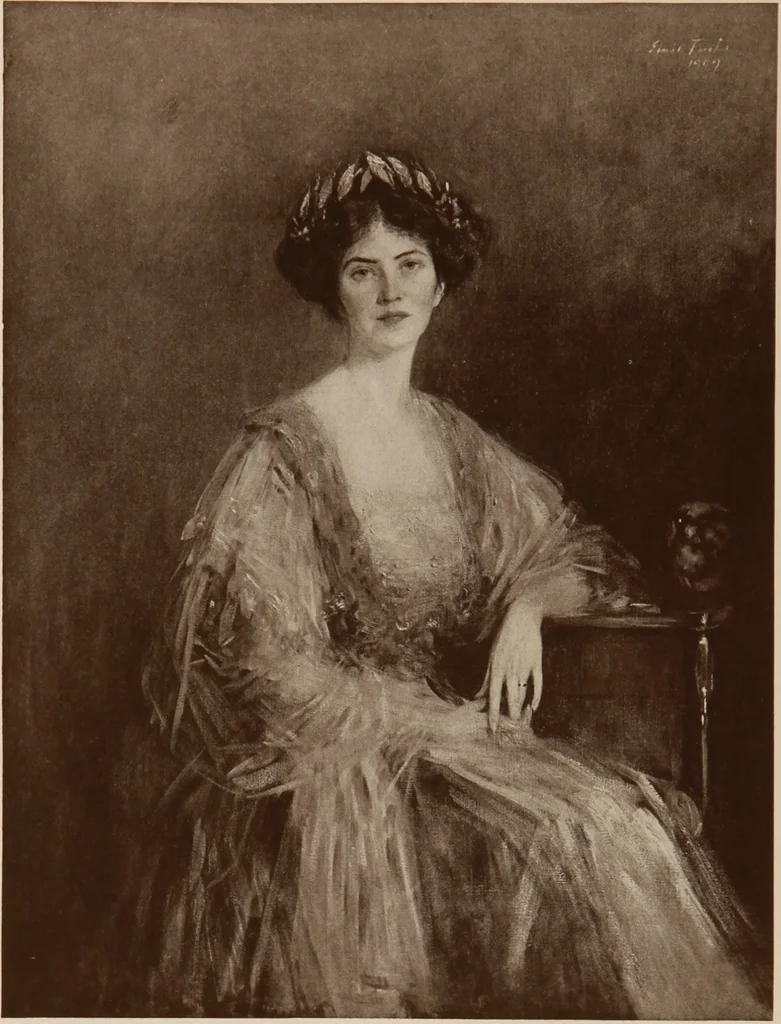An illustration from The work of Emil Fuchs [electronic resource] : illustrating some of his representative paintings, sculpture, medals and studies. Issued on the occasion of an exhibition of his works under the auspices of Messrs. Cartier, February 7th to March 5th,1921. New York city, 1921, leaf 89