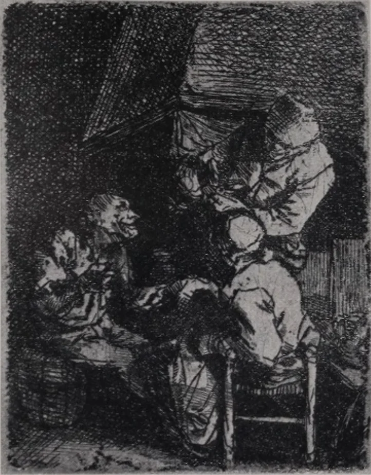 An illustration from Illustrated catalogue of a miscellaneous selection of rare engravings, etchings and original drawings of many schools and periods [electronic resource] : from the portfolios of R. Ederheimer Print-Cabinet, 1915, leaf 19