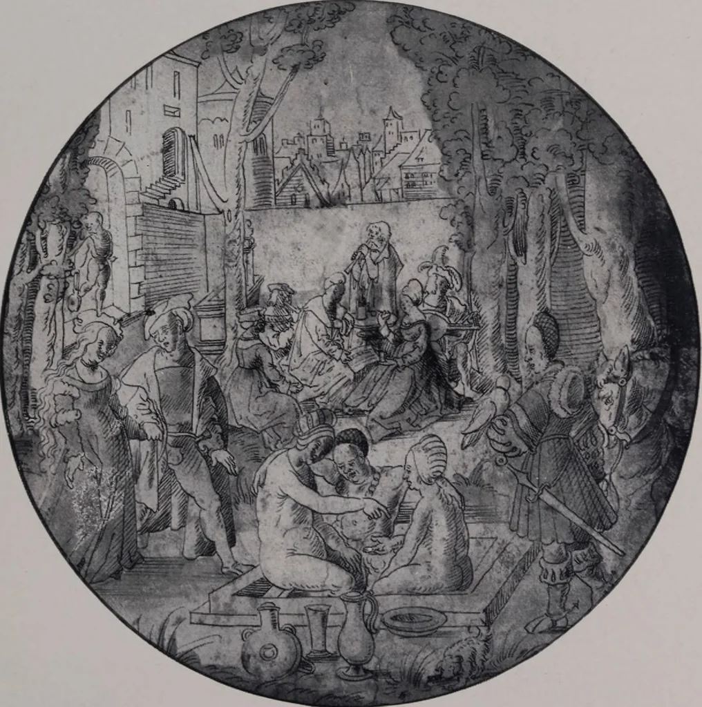 An illustration from Illustrated catalogue of a miscellaneous selection of rare engravings, etchings and original drawings of many schools and periods [electronic resource] : from the portfolios of R. Ederheimer Print-Cabinet, 1915, leaf 28