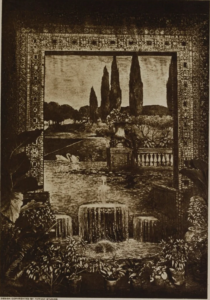 An illustration from Tiffany favrile glass, Tiffany windows, Tiffany mosaics, Tiffany monuments, Tiffany granite [electronic resource], 1922, leaf 73
