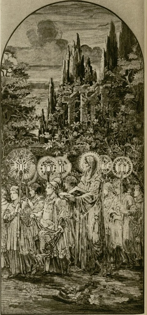 An illustration from Tiffany favrile glass, Tiffany windows, Tiffany mosaics, Tiffany monuments, Tiffany granite [electronic resource], 1922, leaf 77