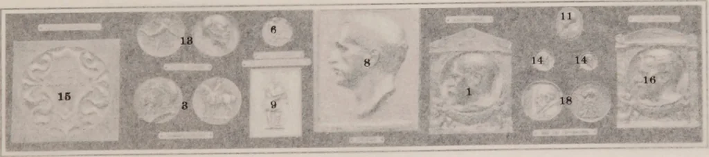 An illustration from Catalogue of the international exhibition of contemporary medals. March, 1910 [electronic resource], 1911, leaf 166