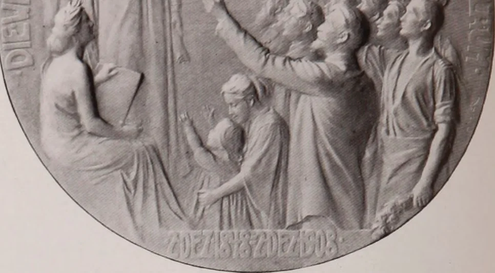 An illustration from Catalogue of the international exhibition of contemporary medals. March, 1910 [electronic resource], 1911, leaf 189