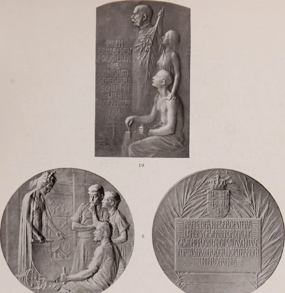 An illustration from Catalogue of the international exhibition of contemporary medals. March, 1910 [electronic resource], 1911, leaf 190