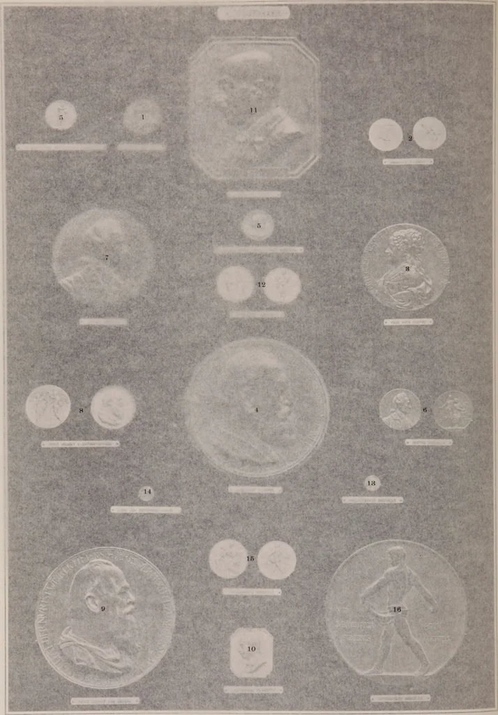 An illustration from Catalogue of the international exhibition of contemporary medals. March, 1910 [electronic resource], 1911, leaf 201