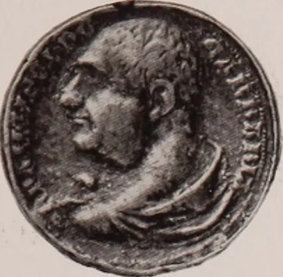 An illustration from Catalogue of the international exhibition of contemporary medals. March, 1910 [electronic resource], 1911, leaf 22
