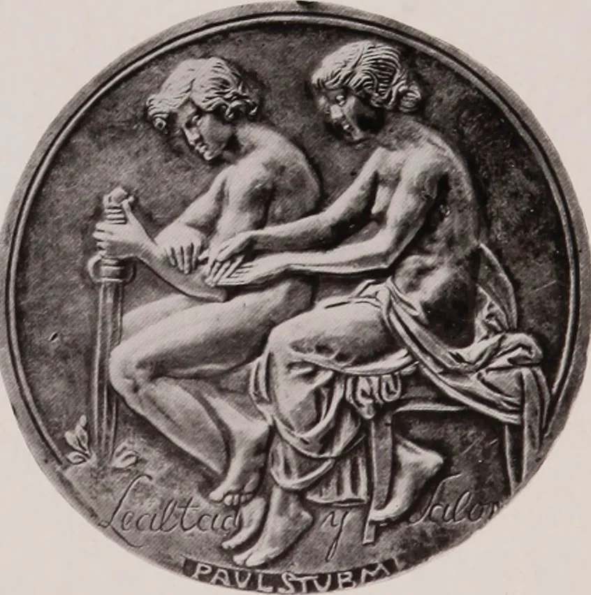 An illustration from Catalogue of the international exhibition of contemporary medals. March, 1910 [electronic resource], 1911, leaf 374