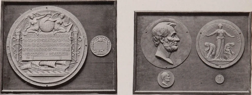 An illustration from Catalogue of the international exhibition of contemporary medals. March, 1910 [electronic resource], 1911, leaf 383