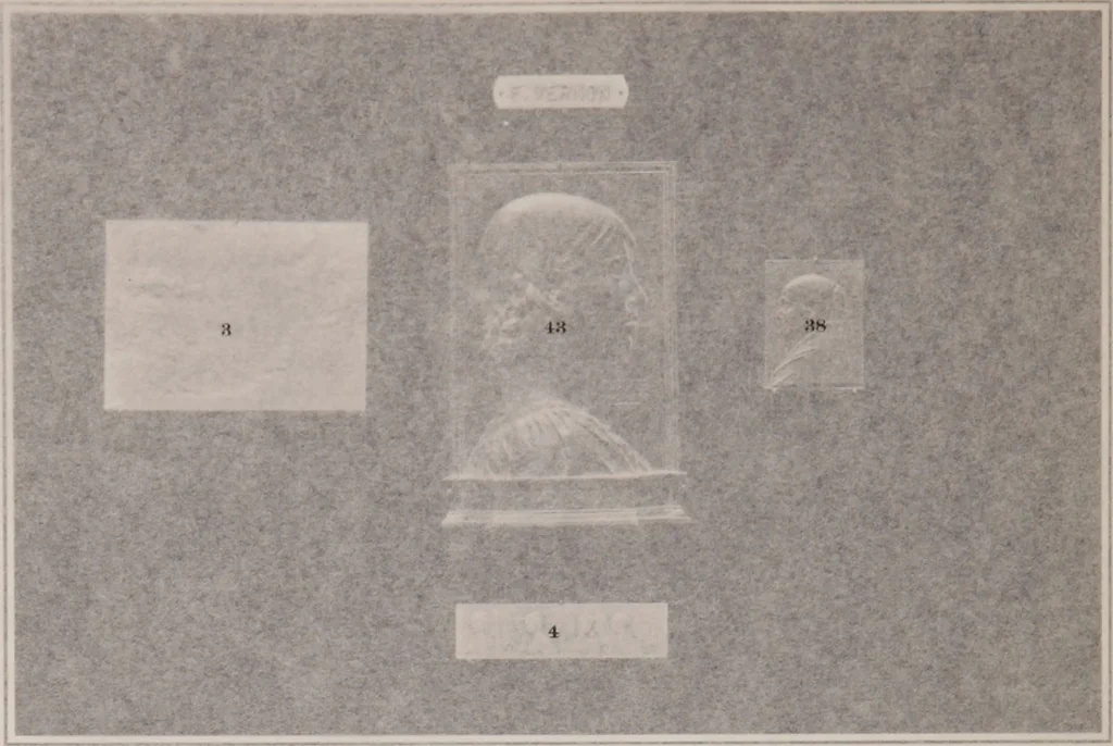 An illustration from Catalogue of the international exhibition of contemporary medals. March, 1910 [electronic resource], 1911, leaf 401
