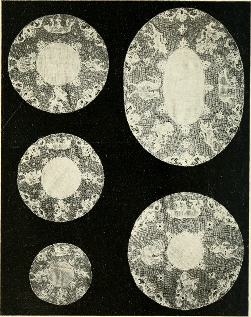 An illustration from Bobbins of Belgium; a book of Belgian lace, lace-workers, lace-schools and lace-villages, 1920, leaf 191