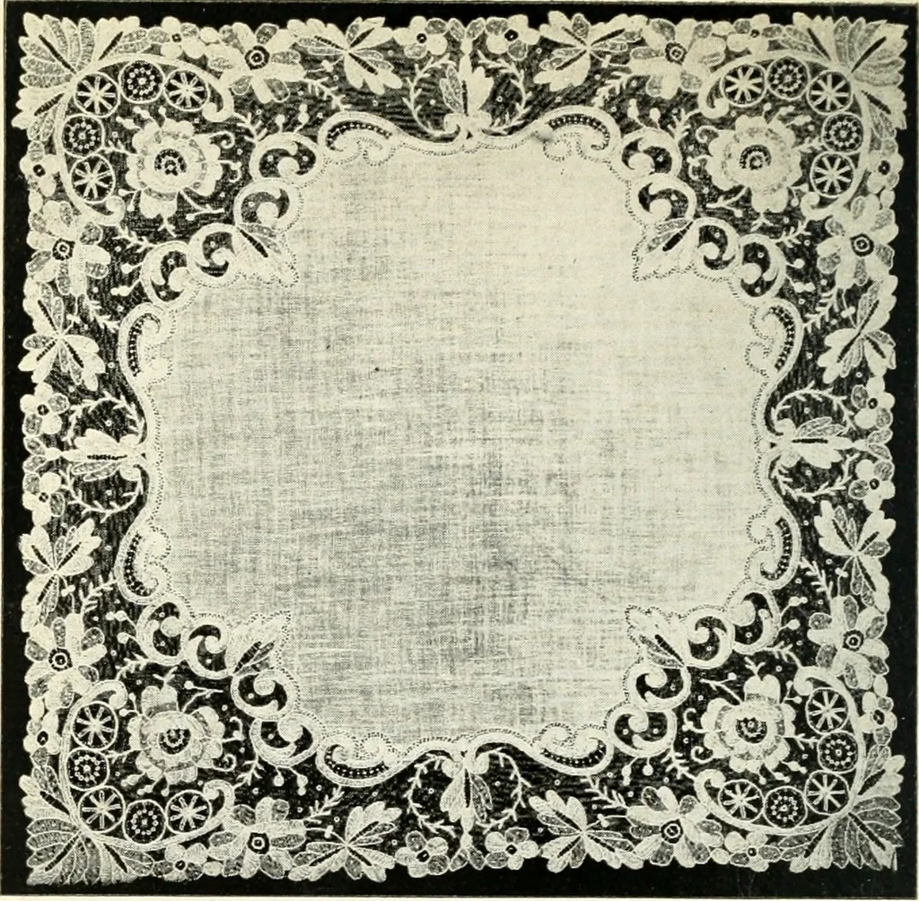 An illustration from Bobbins of Belgium; a book of Belgian lace, lace-workers, lace-schools and lace-villages, 1920, leaf 209