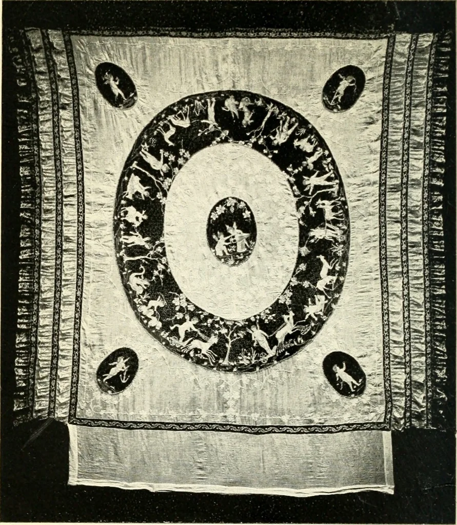 An illustration from Bobbins of Belgium; a book of Belgian lace, lace-workers, lace-schools and lace-villages, 1920, leaf 291