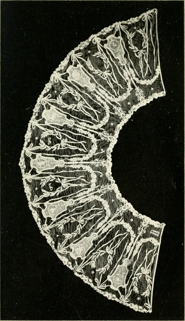 An illustration from Bobbins of Belgium; a book of Belgian lace, lace-workers, lace-schools and lace-villages, 1920, leaf 308