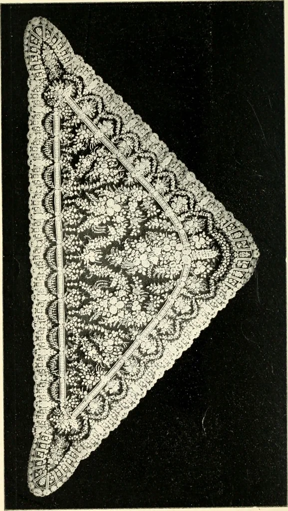 An illustration from Bobbins of Belgium; a book of Belgian lace, lace-workers, lace-schools and lace-villages, 1920, leaf 309