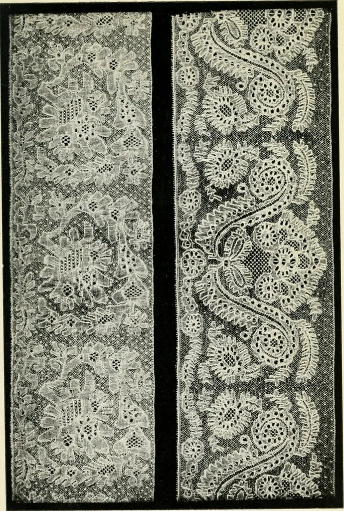 An illustration from Bobbins of Belgium; a book of Belgian lace, lace-workers, lace-schools and lace-villages, 1920, leaf 90