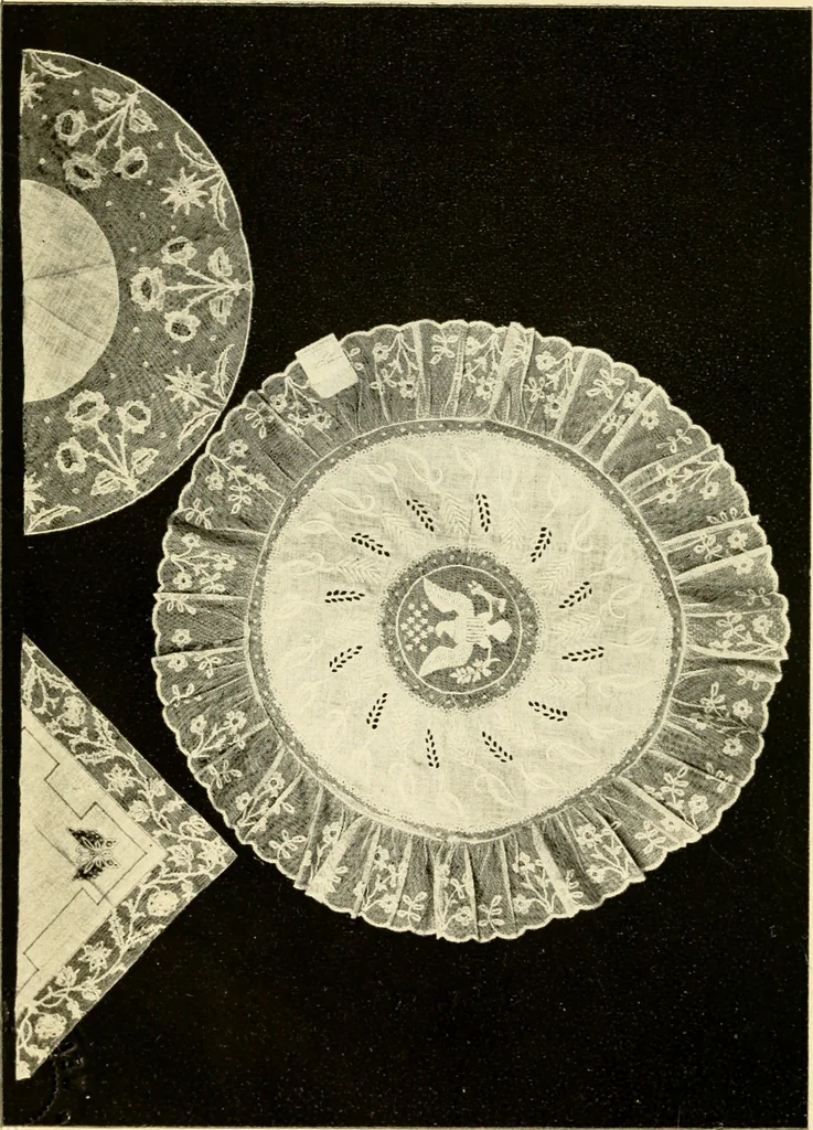 An illustration from Bobbins of Belgium; a book of Belgian lace, lace-workers, lace-schools and lace-villages, 1920, leaf 107