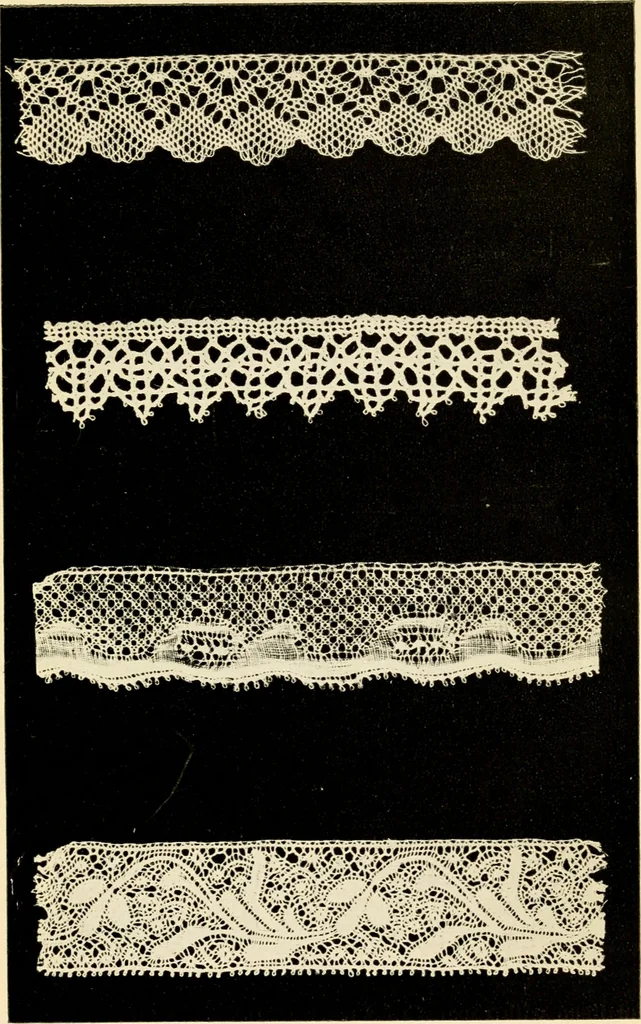An illustration from Bobbins of Belgium; a book of Belgian lace, lace-workers, lace-schools and lace-villages, 1920, leaf 124