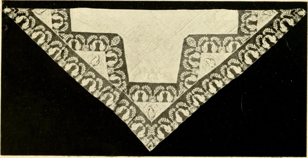 An illustration from Bobbins of Belgium; a book of Belgian lace, lace-workers, lace-schools and lace-villages, 1920, leaf 151
