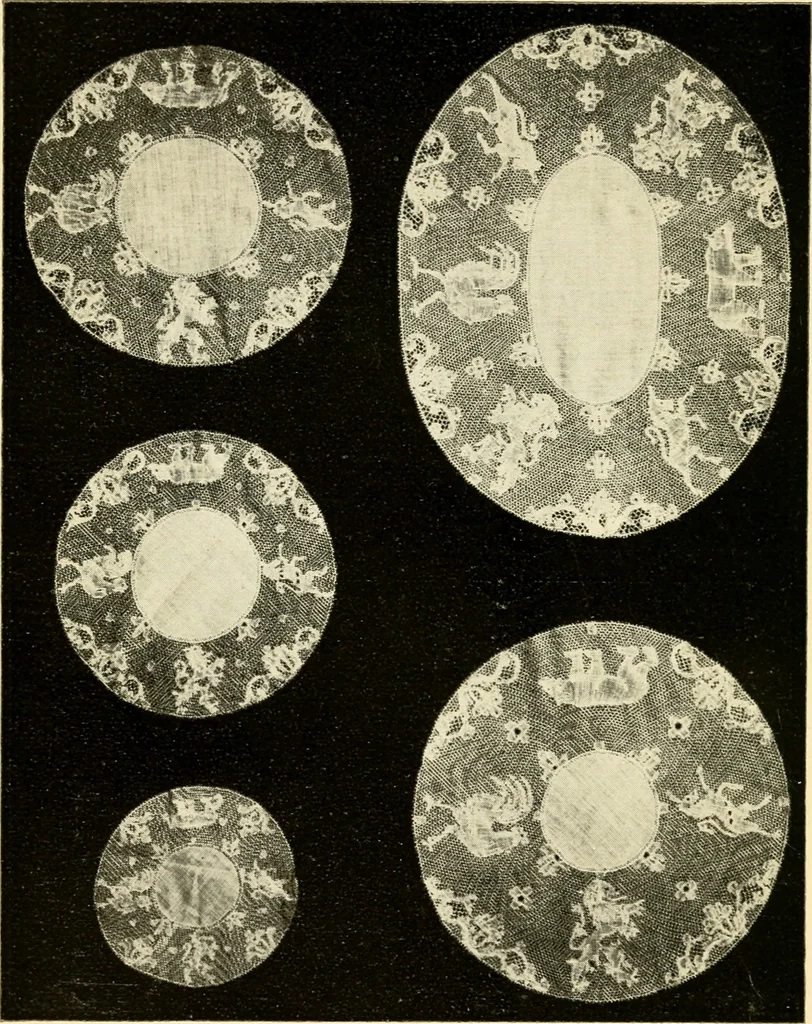 An illustration from Bobbins of Belgium; a book of Belgian lace, lace-workers, lace-schools and lace-villages, 1920, leaf 189