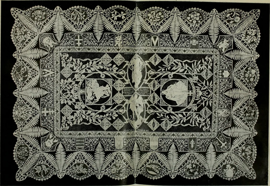 An illustration from Bobbins of Belgium; a book of Belgian lace, lace-workers, lace-schools and lace-villages, 1920, leaf 226