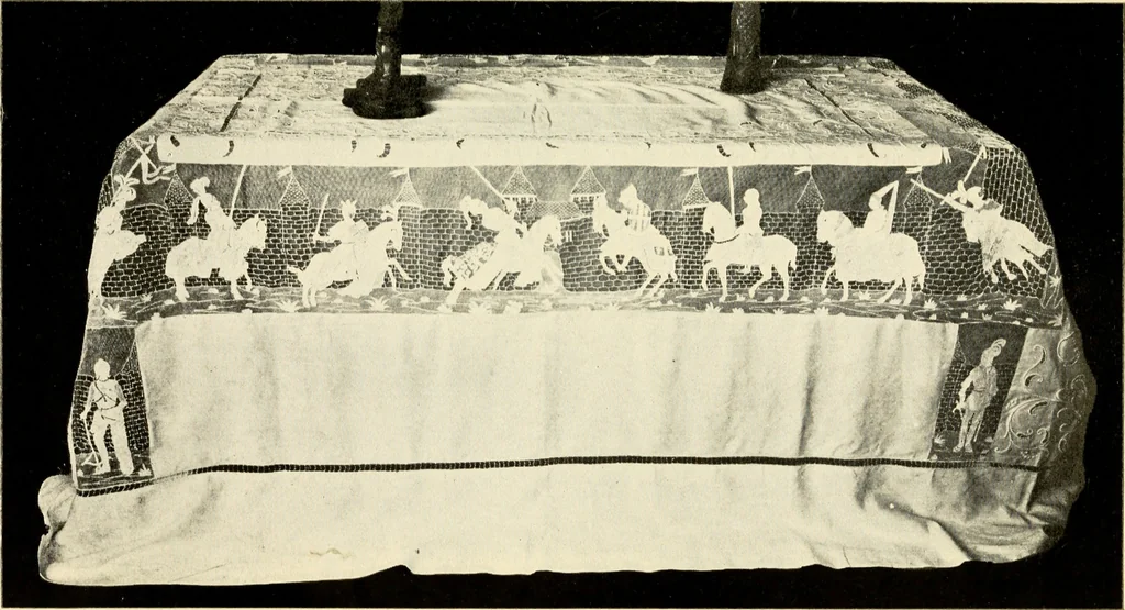 An illustration from Bobbins of Belgium; a book of Belgian lace, lace-workers, lace-schools and lace-villages, 1920, leaf 246
