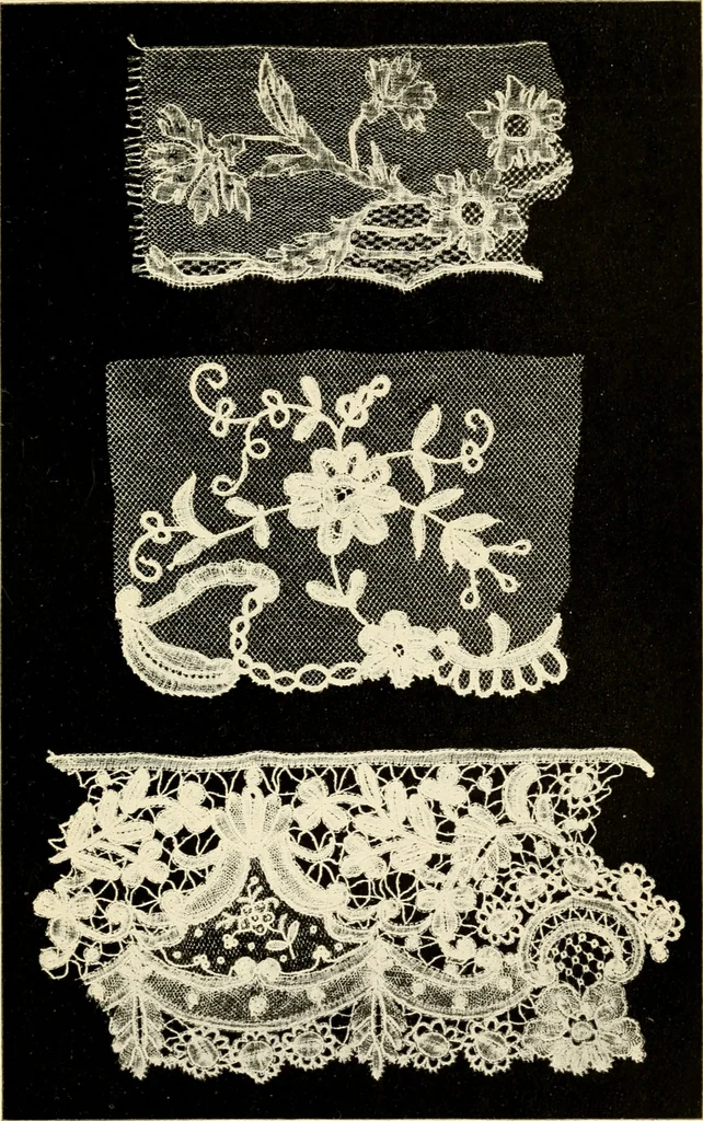 An illustration from Bobbins of Belgium; a book of Belgian lace, lace-workers, lace-schools and lace-villages, 1920, leaf 266