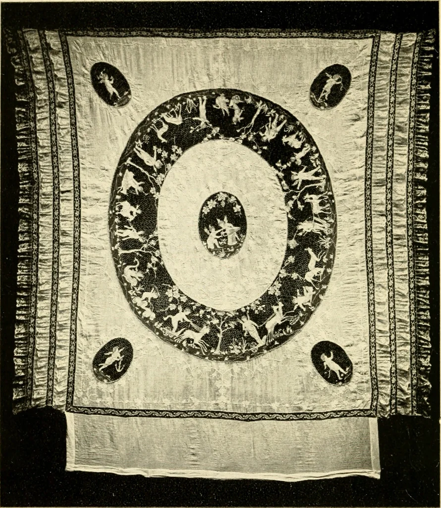 An illustration from Bobbins of Belgium; a book of Belgian lace, lace-workers, lace-schools and lace-villages, 1920, leaf 285