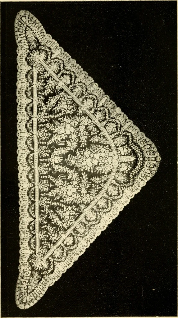 An illustration from Bobbins of Belgium; a book of Belgian lace, lace-workers, lace-schools and lace-villages, 1920, leaf 303