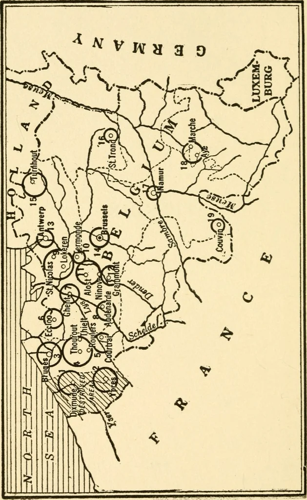 An illustration from Bobbins of Belgium; a book of Belgian lace, lace-workers, lace-schools and lace-villages, 1920, leaf 325