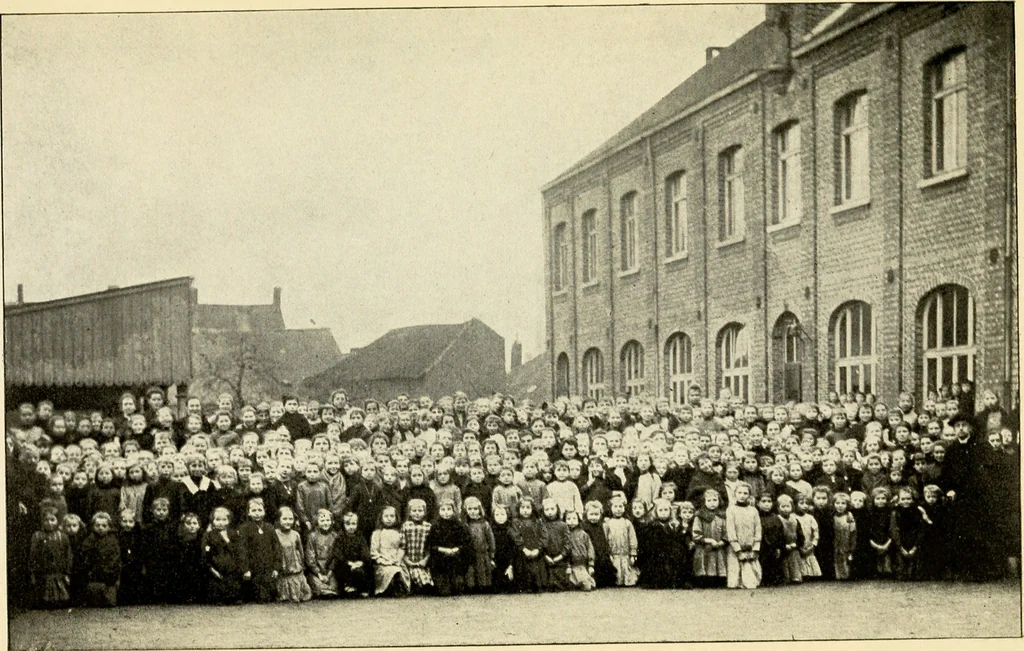 An illustration from Bobbins of Belgium; a book of Belgian lace, lace-workers, lace-schools and lace-villages, 1920, leaf 66