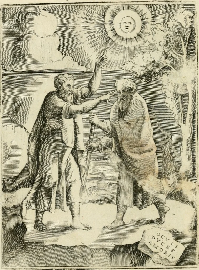 An illustration from Achillis Bocchii Bonon. Symbolicarvm quaestionvm de vniverso genere qvas serio lvdebat libri qvinqve, 1555, leaf 105