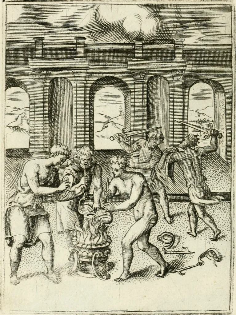 An illustration from Achillis Bocchii Bonon. Symbolicarvm quaestionvm de vniverso genere qvas serio lvdebat libri qvinqve, 1555, leaf 125