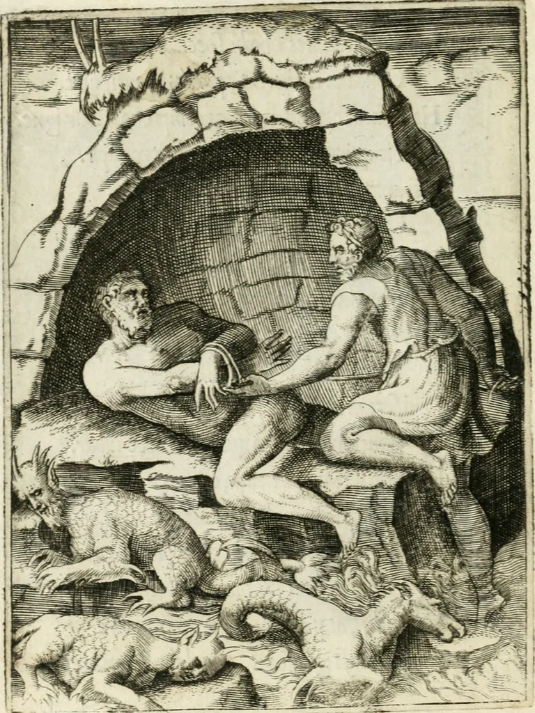 An illustration from Achillis Bocchii Bonon. Symbolicarvm quaestionvm de vniverso genere qvas serio lvdebat libri qvinqve, 1555, leaf 147