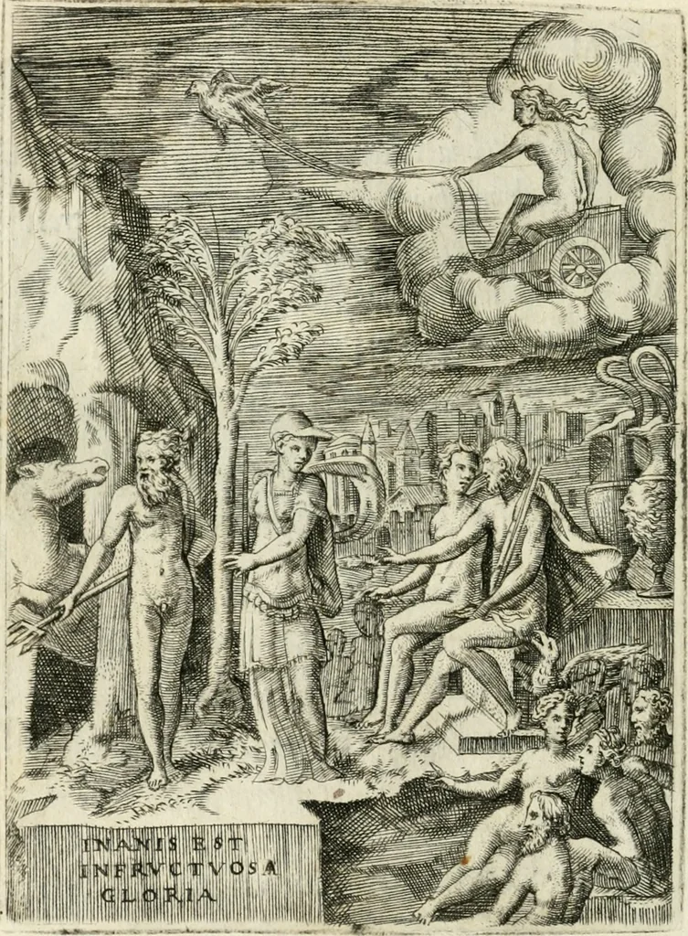 An illustration from Achillis Bocchii Bonon. Symbolicarvm quaestionvm de vniverso genere qvas serio lvdebat libri qvinqve, 1555, leaf 157